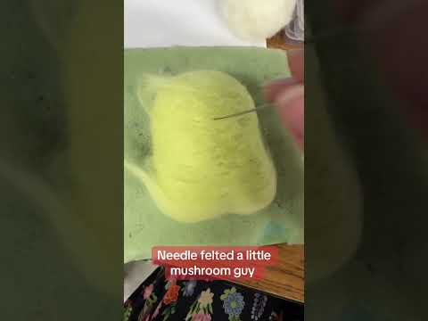 Needle felted a little mushroom guy for my niece. #needlefelting #felting #woolart #woolencraft