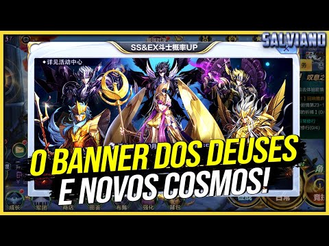 Banner com Todos os SS e EX +UP no Drop e Novos Cosmos muito TOPs / Saint Seiya Awakening CN