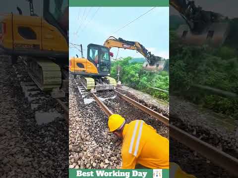 Best working day #1315 Replacing an old railway sleeper with a new one using an excavator