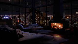 Tiefschlafatmosphäre – Entspannender Stadtregen und warme Kamingeräusche 🌧️🔥🛌