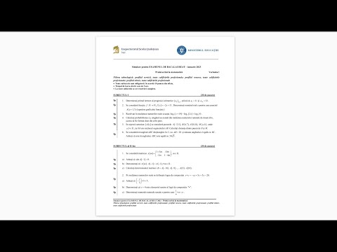 Simulare Bacalaureat 2023 - Tehnologic - Iasi