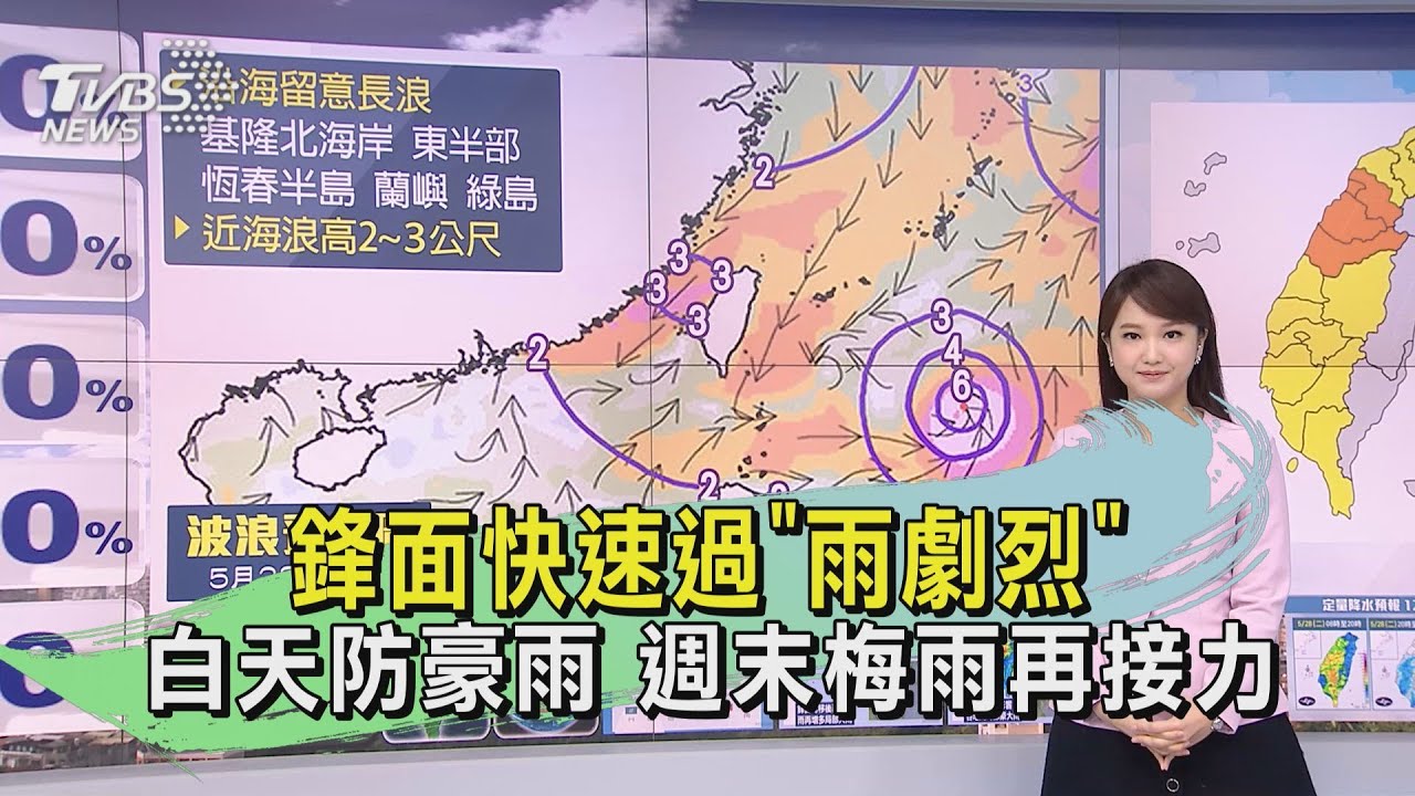 鋒面快速過「雨劇烈」 白天防豪雨 週末梅雨再接力