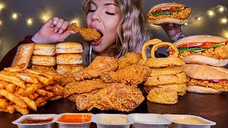 ASMR MOST POPULAR FOOD AT POPEYES (CHICKEN SANDWICH, FRIED CHICKEN, CAJUN FRIES, BISCUITS MUKBANG 먹방