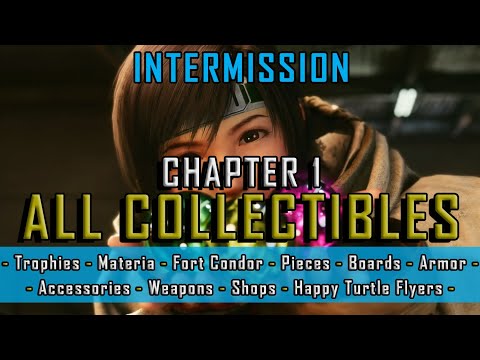 FF7 Intermission - All Collectibles in Chapter 1 - Materia, Pieces, Equipment, Trophies plus more
