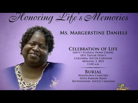 Margerstine Clayton Daniels- May 3, 2021- Leevy's Funeral Home Livestream