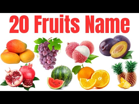 Fruits Name in English and Hindi | Easy Fruit Learning Toddlers | Learn 20 Fruits Name in English