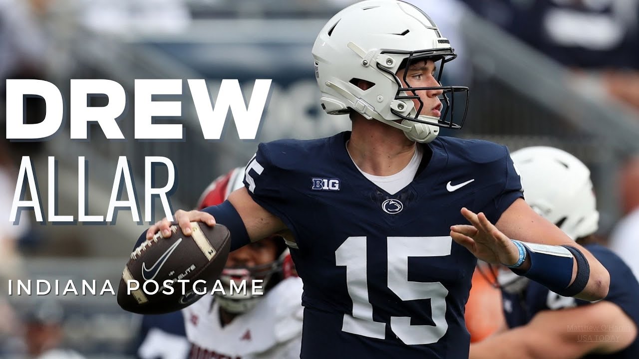 Penn State quarterback Drew Allar talks after Indiana win