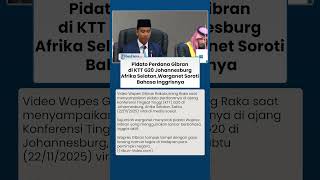 Pidato Perdana Gibran di KTT G20 Johannesburg, Warganet Soroti Kemampuan Bahasa Inggris Wapres