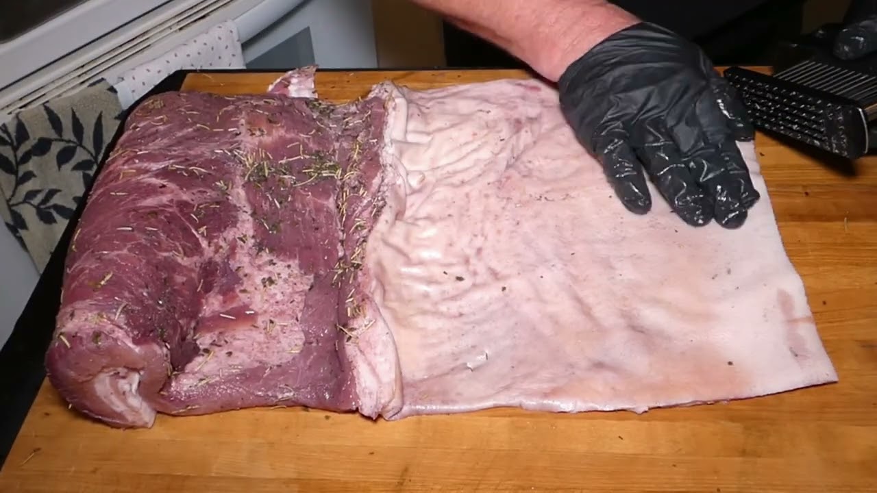 Home made porchetta maison