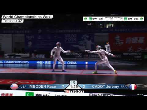 2018 244 T32 16 M F Individual Wuxi World Championships RED CADOT FRA vs IMBODEN USA