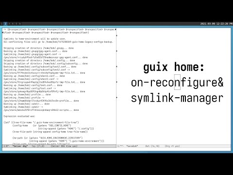 guix home: on-reconfigure and symlink-manager