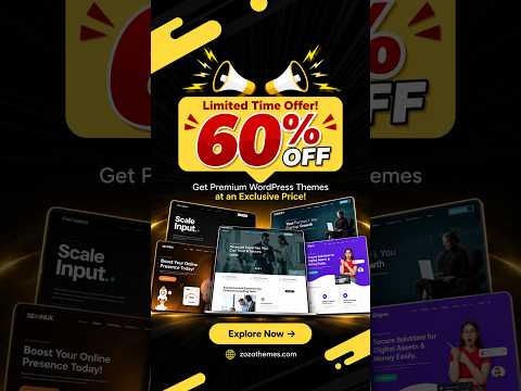 🔥 60% OFF WordPress Themes! | Explore 140+ Designs at ZozoThemes 🚀