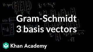 Linear Algebra:  Gram-Schmidt example with 3 basis vectors