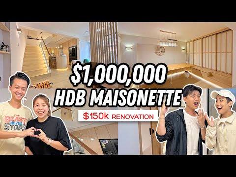 Touring a $1,000,000 HDB Maisonette!! *$150k Renovation*