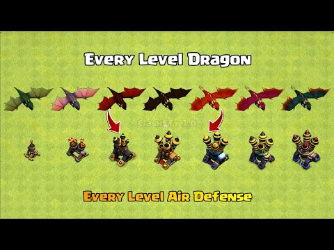 Every Level Air Defense vs Every Level Dragon | Clash of Clans