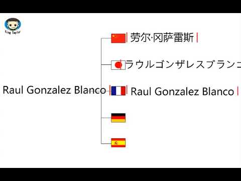 How to say Raul Gonzalez Blanco in German，French，Japanese，Chinese and Spanish