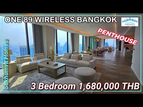 Bangkok One89 Wireless Ultra Luxury Penthouse For Rent 3 Bedroom 1,680,000 THB