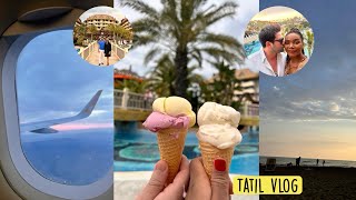 Royal Dragon Hotel. Tatil vlog part 1 | Antalya , uçuş, otel ve oda turu, kahval