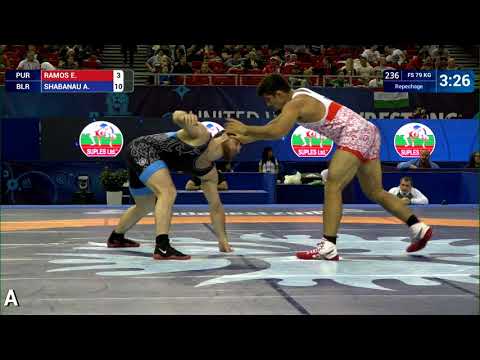 Repechage FS - 79 kg: E. RAMOS (PUR) v. A. SHABANAU (BLR)