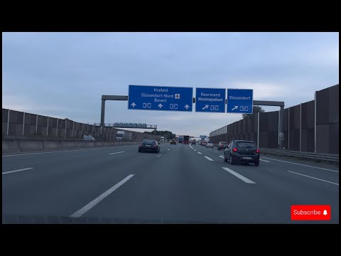 4k Relaxing Sunrise Drive on the Autobahn A47 from Neuss to Essen