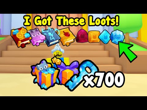 I Opened 700 Crystal Keys & Large Gift Bags And Got These Loots In Pet Simulator 99!
