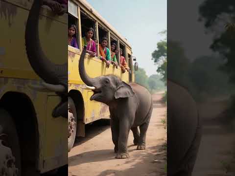 The little elephant who blocked the road was scolded! Until he saw the front...#rescue #elephant