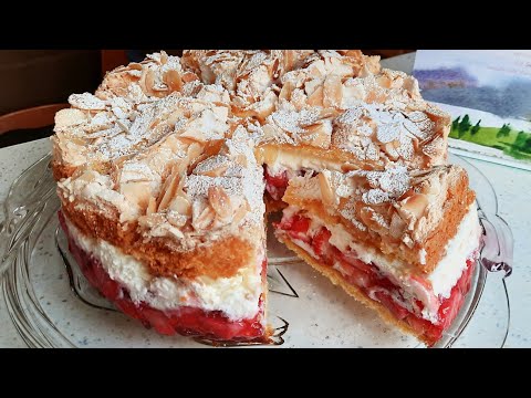 Himmelstorte Erdbeertorte Rezept / Торт Небесный с клубникой воздушный лёгкий