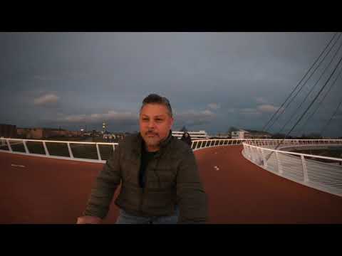 Fiets Brug or Bicycle bridge known as the Hovenring located in Eindhoven