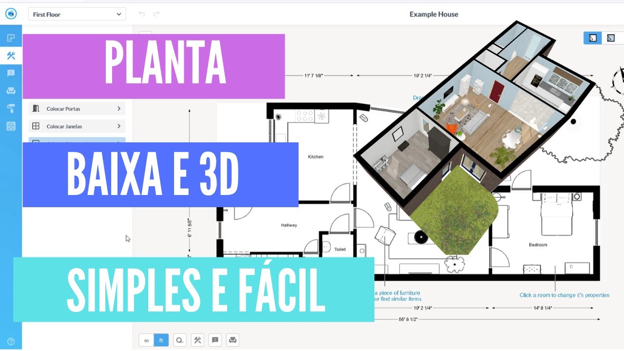 Como fazer uma Planta baixa e 3D ? Passo a passo sem saber nada de desenho ou projeto!