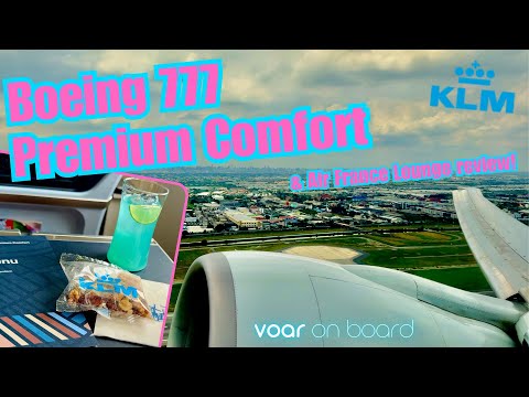 KLM Premium Comfort | Boeing 777-300ER | BKK ✈ AMS | review with Air France lounge | VOAR ON BOARD