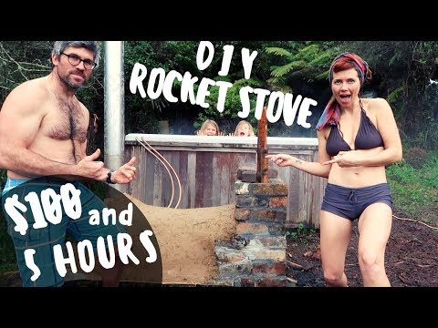 DIY ROCKET STOVE HOT TUB FOR $100 + 5 HOURS | OFF GRID NZ