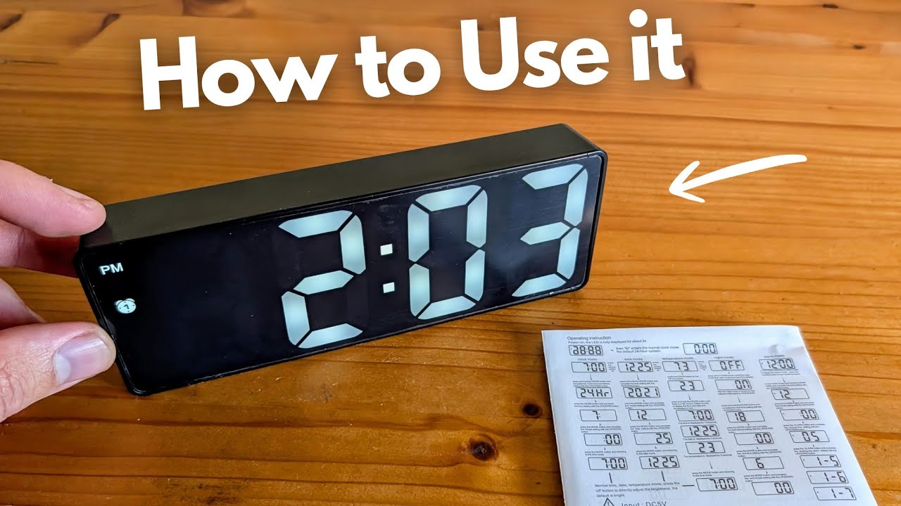 Manual & Instructions - LED Clock with Alarm & Large Digital Display GH0712L LC001 Settings