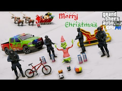 GTA 5 Christmas Mod The Grinch Stole Christmas & SWAT Team Saves The Day - GTA 5 LSPDFR Police Mod