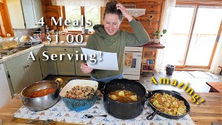4 Hearty Meals For $1 A Serving - Shockingly Good & Made From Pantry Staples!