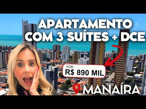 APARTAMENTO COM 3 SUÍTES + DCE NO BAIRRO DE MANAÍRA POR R$ 890 MIL | CÓD. 911