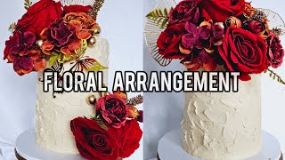 HOW TO DECORATE A CAKE with Silk Flowers | Cake decoration | Floral decoration on cake tutorial.