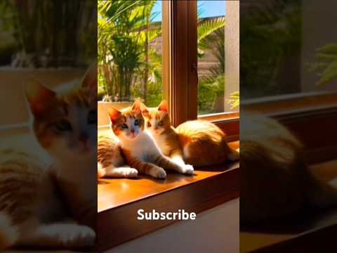 TWO CATS PLAYING AND JUMPING #cat #shortsvideo