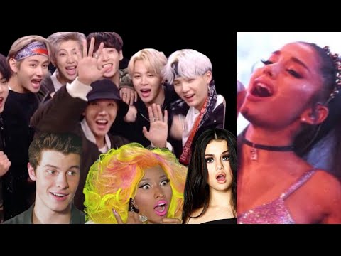 CELEBRITIES REACT TO ARIANA GRANDE (Bts,Nicki Minaj,Selena Gomez...)!