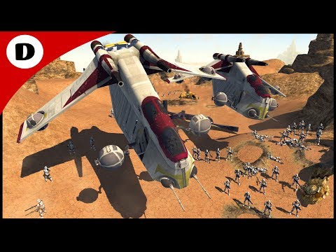 CLONE GUNSHIP AIR STRIKE! - Men of War: Star Wars Mod