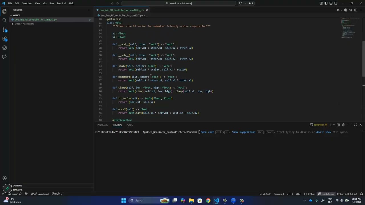 2026 - Spring - Applied Nonlinear Control - les 7-3 - Portable CT Controller Design for STM32F7