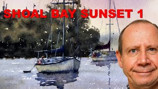 Watercolor Painting Shoal Bay Sunset Part 1 The Sky