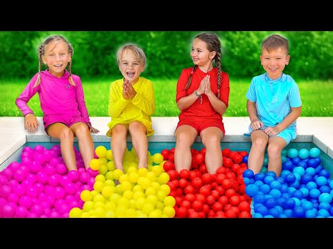 Vier-Farben-Wasserballon-Challenge