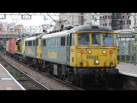 Freightliner 'Cans' Class 86604 & 86609 with Class 70020 Passing Stratford (London) P10