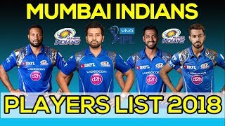 Mumbai Indians Players List 2018.Ipl Auction 2018.Mumbai Indians IPL Squad 2018.IPL XI.MI IPL 2018