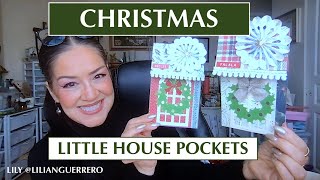 Whimsical Christmas Little House Envelope Pockets for Junk Journals