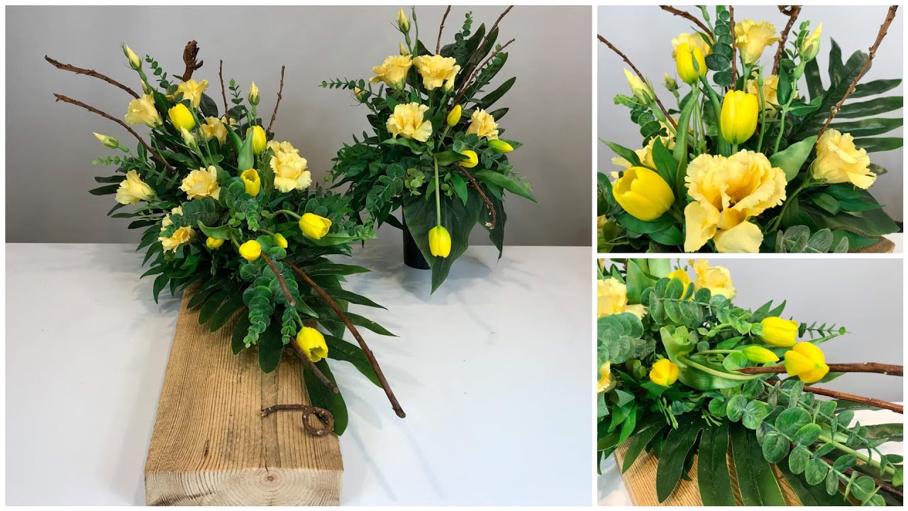 KOMPLET NA CMENTARZ / DEKORACJA WIOSENNA / STROIK ŚWIĄTECZNY