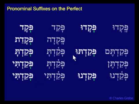 24.02   Pronominal Suffixes on the Perfect