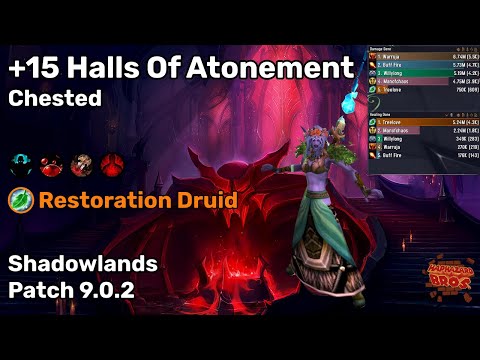 +15 Halls Of Atonement Chested | Night Fae Resto Druid PoV | WoW Shadowlands
