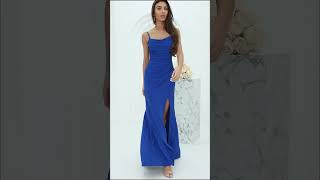 Královsky modré hladké bodycon šaty "Sylia" na tenká ramínka - vel. 40