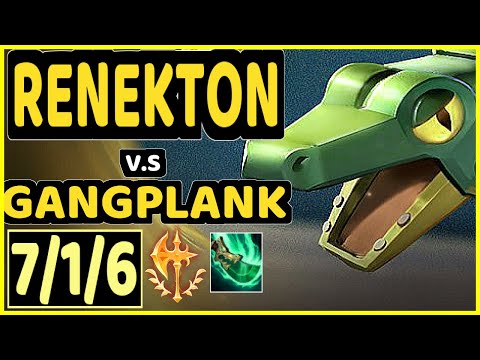 YAMPI (RENEKTON) vs GANGPLANK - 7/1/6 KDA TOP GAMEPLAY - BR Ranked MASTER